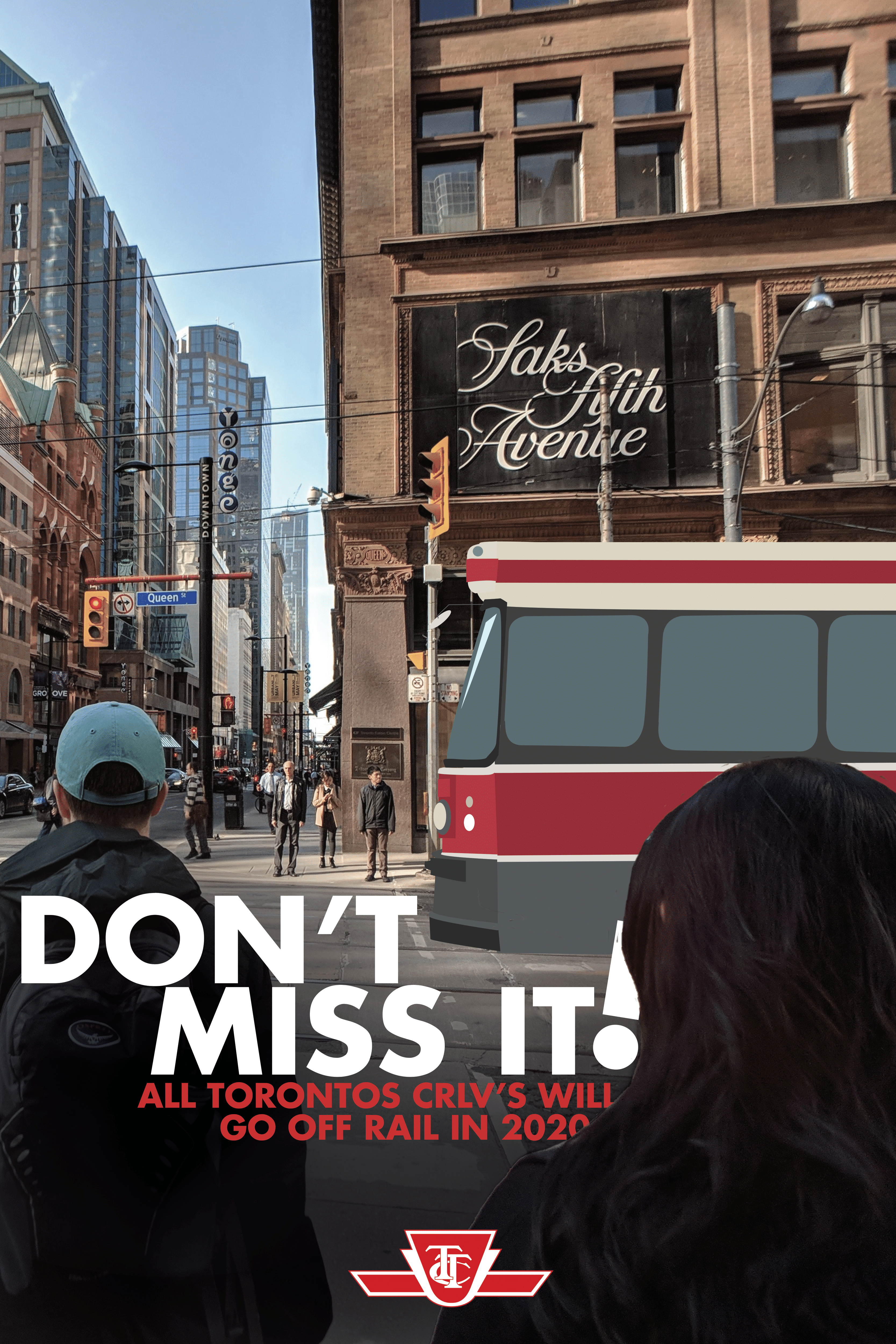 Another poster to raise awareness on the limited lifespan of the super cute trams. I like the depth made here with the text between the characters in the foreground. Made in Illustrator